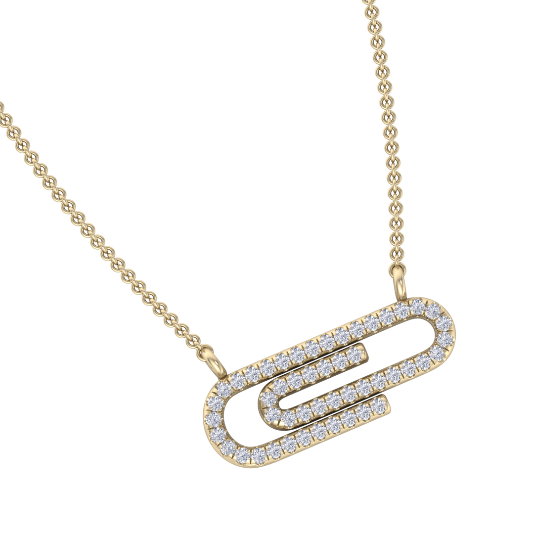 Diamond link necklace in yellow gold with white diamonds of 0.25 ct in weight