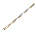 Load image into Gallery viewer, Tapper diamond curb chain link bracelet in white gold with white diamonds of 6.30 ct in weight