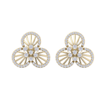 Load image into Gallery viewer, Flower shaped stud earrings in rose gold with white diamonds of 0.84 ct in weight
