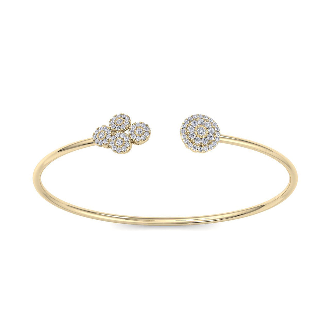 Cuff bracelet in rose gold with white diamonds of 0.57 ct in weight