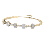 Load image into Gallery viewer, Bracelet in yellow gold with baguette white diamonds of 2.10 ct in weight