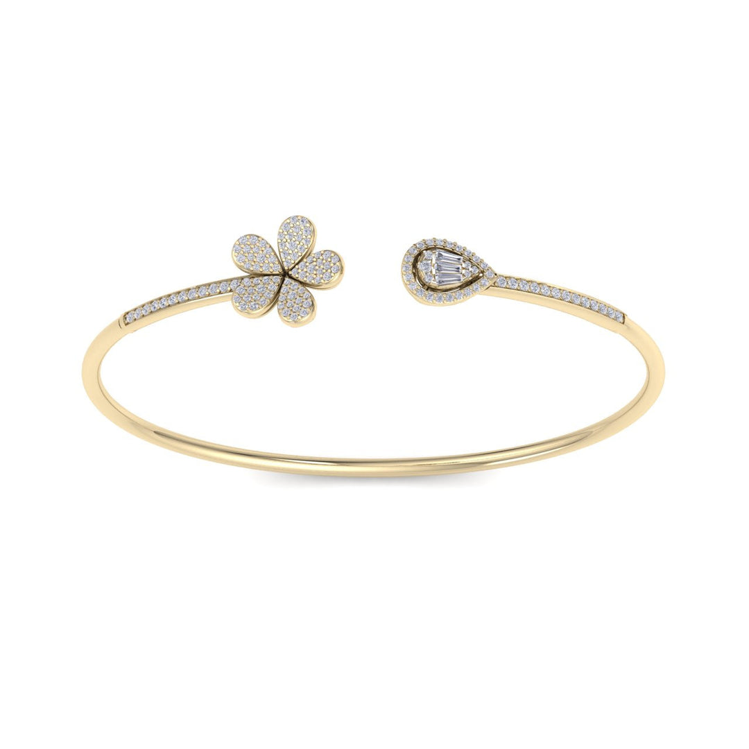 Cuff bracelet in rose gold with white diamonds of 0.72 ct in weight