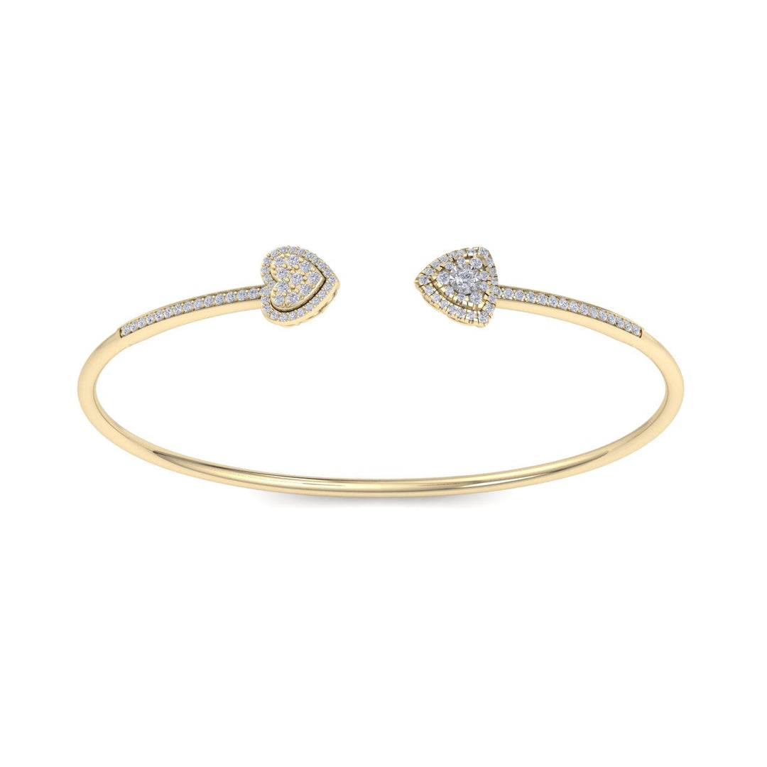 Cuff bracelet in rose gold with white diamonds of 0.56 ct in weight
