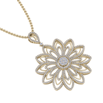 Load image into Gallery viewer, Diamond flower pendant in white gold with white diamonds of 3.35 ct in weight