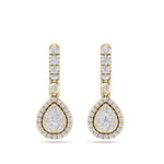 Load image into Gallery viewer, Pear drop earrings in yellow gold with white diamonds in 0.79 ct in weight