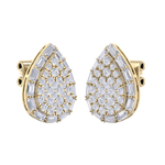 Load image into Gallery viewer, Drop cluster earrings in yellow gold with white diamonds of 1.55 ct in weight