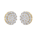 Load image into Gallery viewer, Round stud earrings in rose gold with white diamonds of 1.38 ct in weight