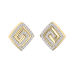 Load image into Gallery viewer, Square diamond earrings in rose gold with white diamonds of 0.58 ct in weight