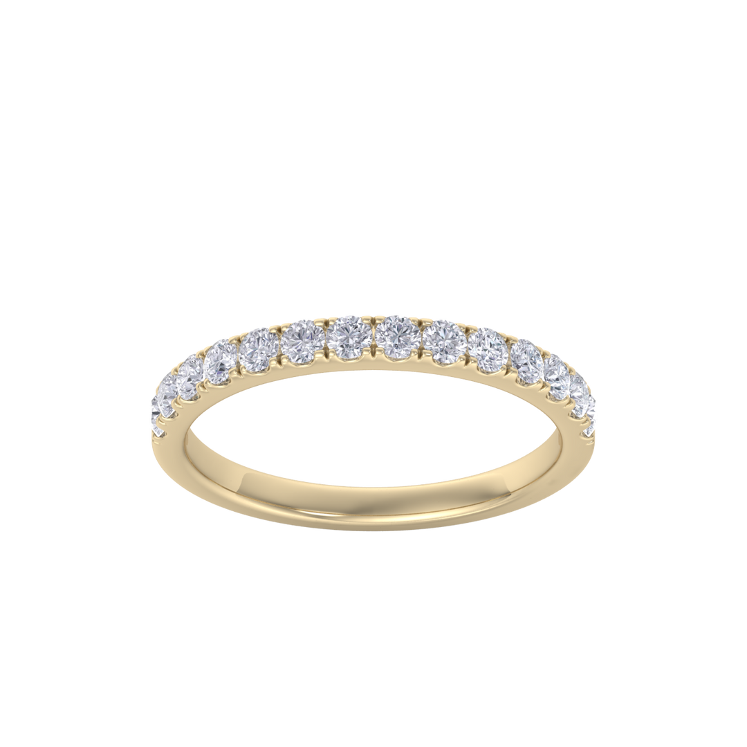Classic Wedding band in rose gold with white diamonds of 0.49 ct in weight