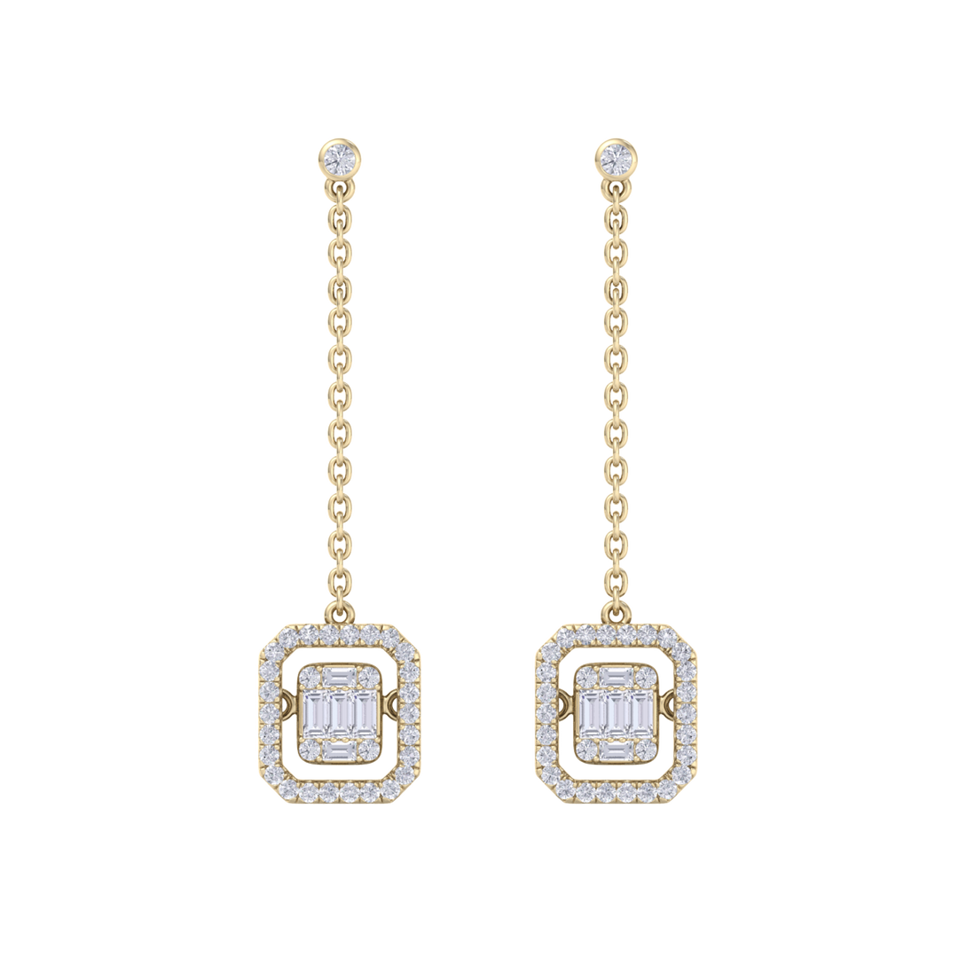 Diamond drop earrings in white gold with white diamonds of 0.69 ct in weight