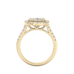 Load image into Gallery viewer, Round cluster ring in yellow gold with white diamonds of 1.02 ct in weight