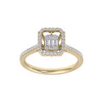 Load image into Gallery viewer, Square diamond ring in rose gold with white diamonds of 0.45 ct in weight