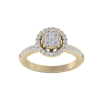 Load image into Gallery viewer, Halo Diamond ring in yellow gold with white diamonds of 0.57 ct in weight