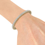 Load image into Gallery viewer, Classic diamond bangle with hearts in rose gold with white diamonds of 13.60 ct in weight