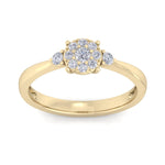 Load image into Gallery viewer, Elegant diamond ring in yellow gold with white diamonds of 0.33 ct in weight