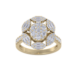Load image into Gallery viewer, Diamond flower ring in yellow gold with white diamonds of 1.52 ct in weight