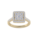 Load image into Gallery viewer, Square cluster ring in white gold with white diamonds of 1.01 ct in weight