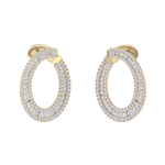 Load image into Gallery viewer, Hoop earrings in rose gold with white diamonds of 2.78 ct in weight