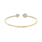 Load image into Gallery viewer, Hearts cuff bracelet in yellow gold with white diamonds of 0.56 ct in weight