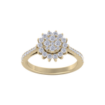 Load image into Gallery viewer, Beautiful ring in yellow gold with white diamonds of 0.74 ct in weight