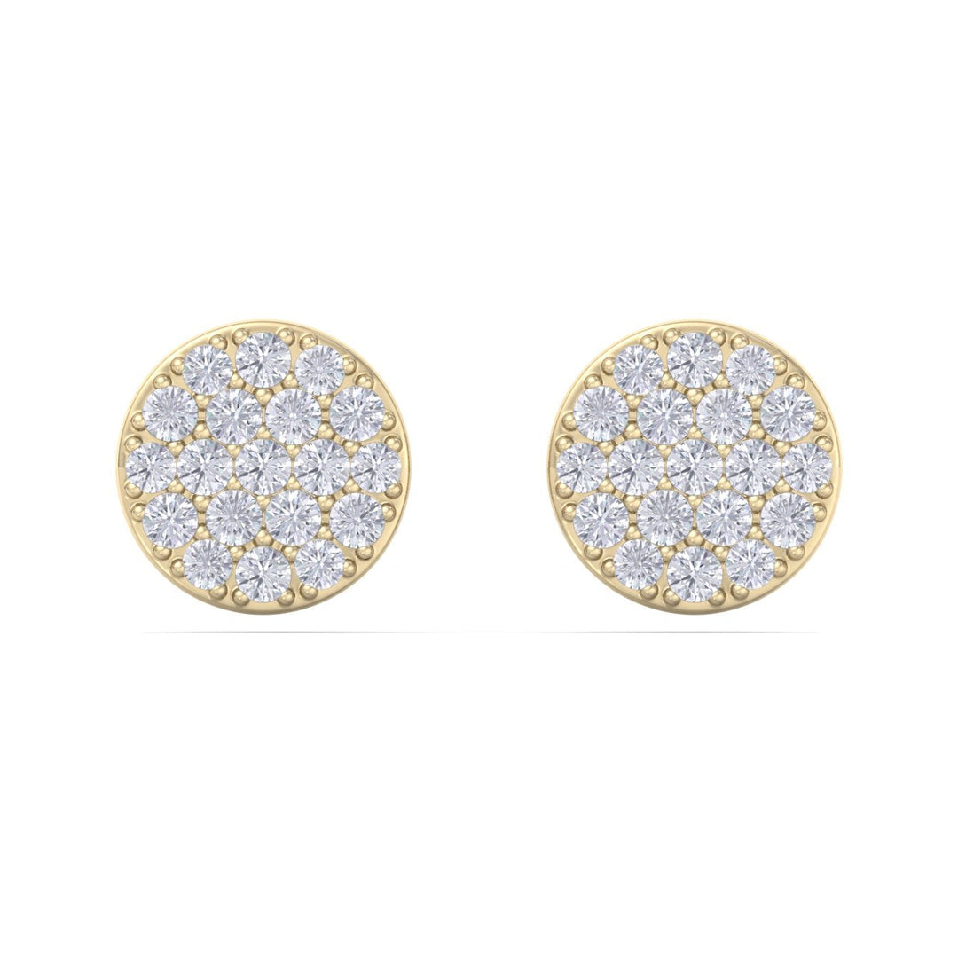 Classic round stud earrings in white gold with white diamonds of 0.26 ct in weight