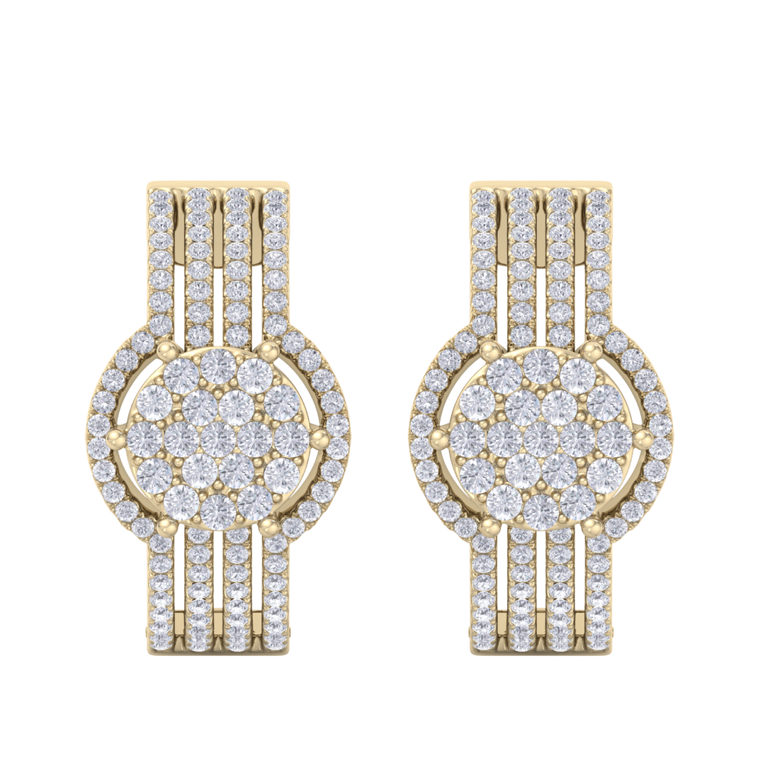 Beautiful Stud Earrings in rose gold with white diamonds of 1.12 in weight