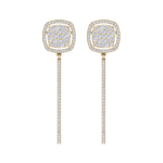 Load image into Gallery viewer, Dangle hoop earrings in rose gold with white diamonds of 1.30 ct in weight