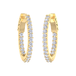 Load image into Gallery viewer, Diamond eternity hoop earrings in rose gold with white diamonds of 1.00 ct in weight