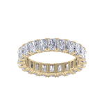 Load image into Gallery viewer, Eternity ring in yellow gold with emeralds white diamonds of 4.18 ct in weight