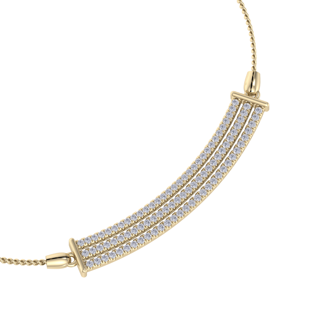 Diamond bar bolo necklace in white gold with white diamonds of 0.93 ct in weight