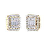 Load image into Gallery viewer, Square earrings in white gold with baguette white diamonds of 0.89 ct in weight