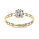 Load image into Gallery viewer, Petite ring in white gold with white diamonds of 0.16 ct in weight