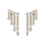 Load image into Gallery viewer, Climber dangle earrings in rose gold with white diamonds of 3.01 ct in weight