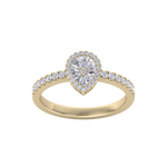 Load image into Gallery viewer, Pear ring in rose gold with white diamonds of 0.68 ct in weight