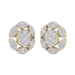 Load image into Gallery viewer, Flower stud earrings in white gold with white diamonds of 2.47 ct in weight