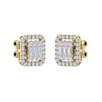 Load image into Gallery viewer, Square stud earrings in rose gold with white diamonds of 0.40 ct in weight