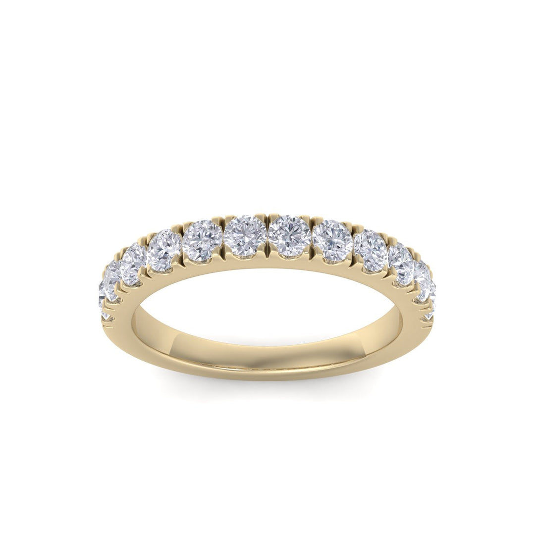 Classic Wedding band in rose gold with white diamonds of 0.96 ct in weight