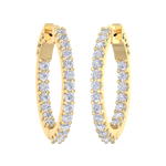 Load image into Gallery viewer, Diamond eternity hoop earrings in white gold with white diamonds of 2.00 ct in weight