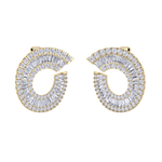 Load image into Gallery viewer, Baguette diamond circle studs in white gold with white diamonds of 5.85 ct in weight