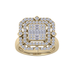 Load image into Gallery viewer, Grande square diamond ring in white gold with white diamonds of 1.36 ct in weight