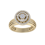 Load image into Gallery viewer, Diamond ring in yellow gold with white diamonds of 0.33 ct in weight