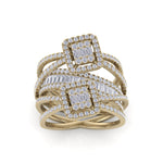 Load image into Gallery viewer, Multi-band diamond ring in rose gold with white diamonds of 2.65 ct in weight