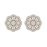 Load image into Gallery viewer, Stud earrings in yellow gold with white diamonds of 1.14 ct in weight