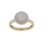 Load image into Gallery viewer, Round cluster diamond ring in white gold with white diamonds of 0.63 ct in weight