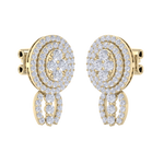 Load image into Gallery viewer, Oval drop earrings in rose gold with white diamonds of 0.97 ct in weight