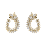 Load image into Gallery viewer, Leaf earrings in yellow gold with white diamonds of 1.91 ct in weight