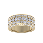 Load image into Gallery viewer, Five row diamond ring in yellow gold with white diamonds of 1.39 ct in weight