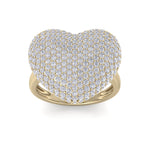 Load image into Gallery viewer, Beautiful Happy Heart Diamond ring in yellow gold with white diamonds of 2.45 ct in weight