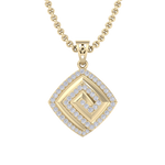 Load image into Gallery viewer, Square Pendant in rose gold with white diamonds of 0.61 ct in weight