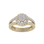 Load image into Gallery viewer, Engagement ring in yellow gold with white diamonds of 0.77 ct in weight